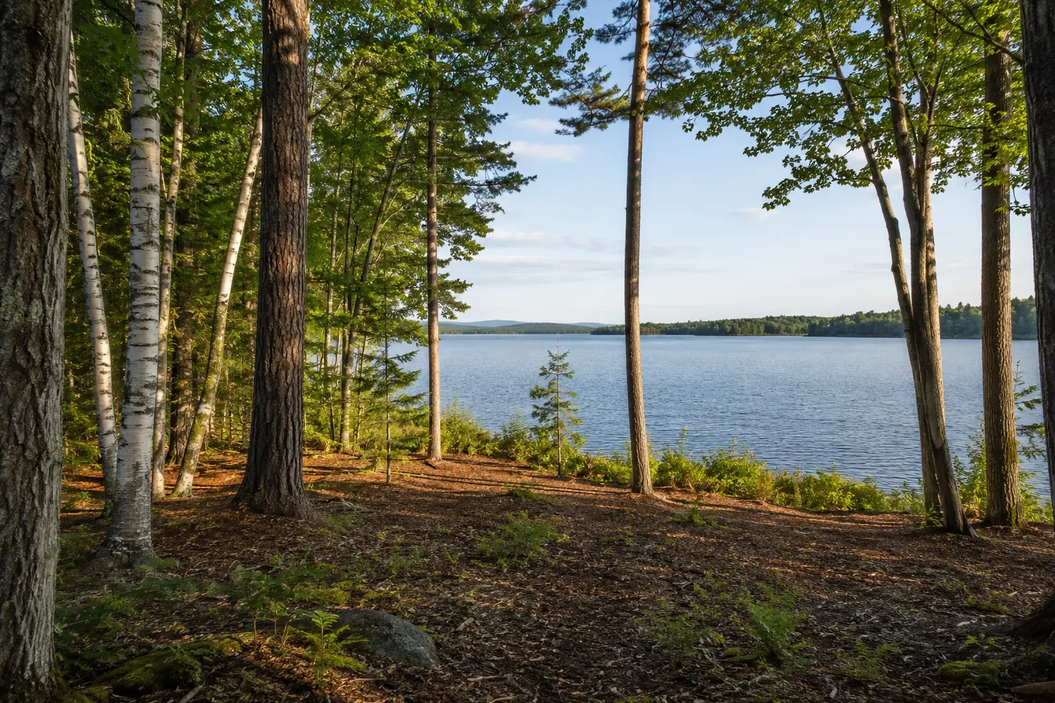 Shoreland zone clearing near Sebago Lake, Maine
