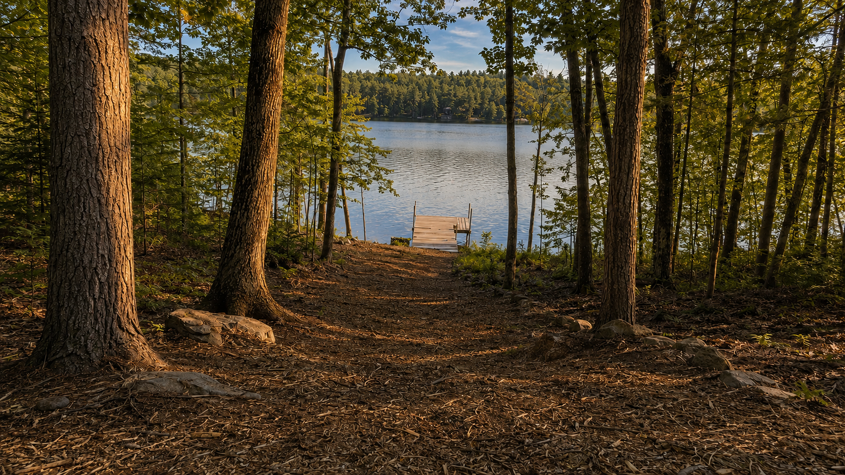 Sebago Lake Waterfront Clearing in Standish, ME — after forestry mulching and land clearing