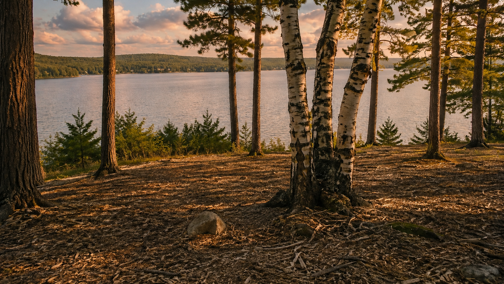 Lakefront View Restoration in Sebago, ME — after forestry mulching and land clearing